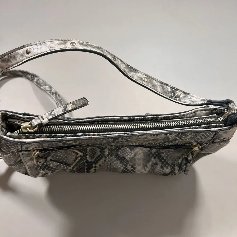Jessica Simpson Faux Snake Skin Shoulder Bag Cross Body Purse Medium‎ Size